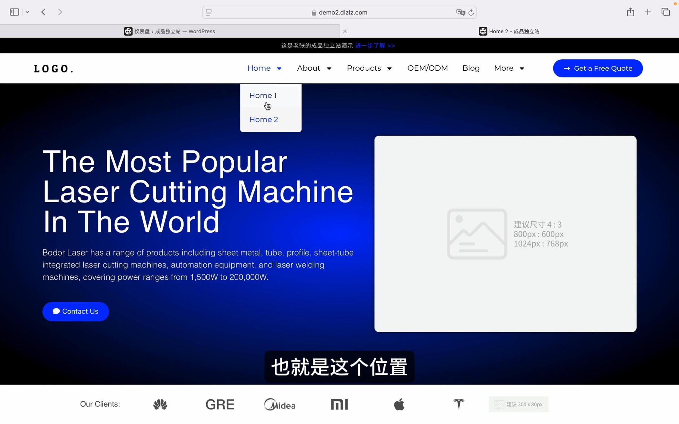 wordpress外贸独立站-菜单设置-封面